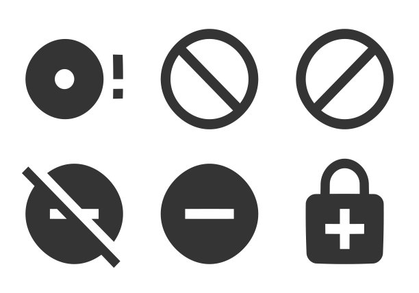 一组6个图标通知。现代细线图标。款式时髦。线性图标集。图片下载