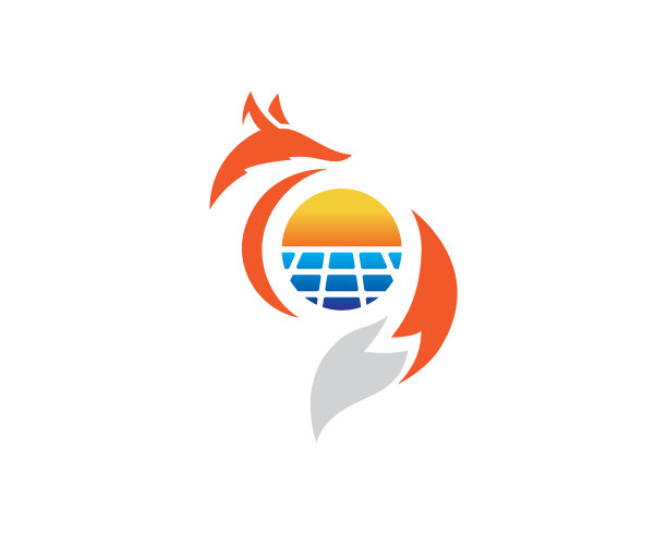 太阳能狐狸标志图片下载