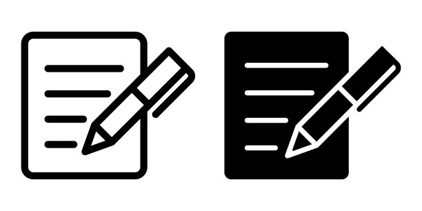 插图矢量图形的笔图标模板图片下载