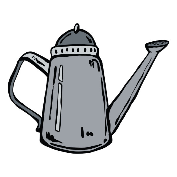 喷壶为浇花，涂鸦矢量插图。图片下载