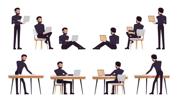 商务顾问专业男套，拉美男办公室工作姿势图片下载