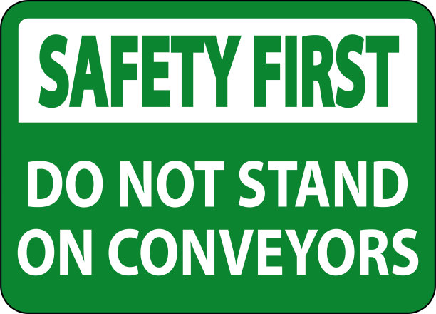 安全第一标志不要爬、坐、走或骑在传送带上图片下载