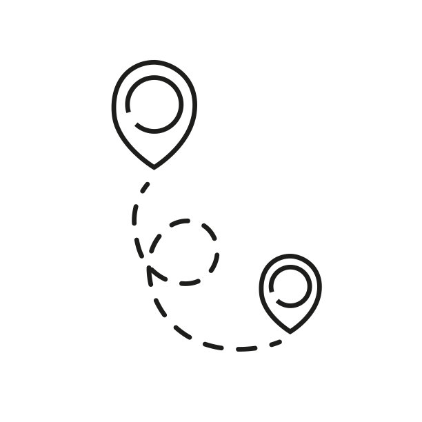 路线位置图标。起点和终点标志。两针标志和虚线道路。矢量插图。股票的形象。图片下载