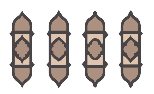 形状伊斯兰门窗轮廓阿拉伯拱门。东方风格的图案收藏。框架在阿拉伯穆斯林设计斋月卡里姆。图片下载