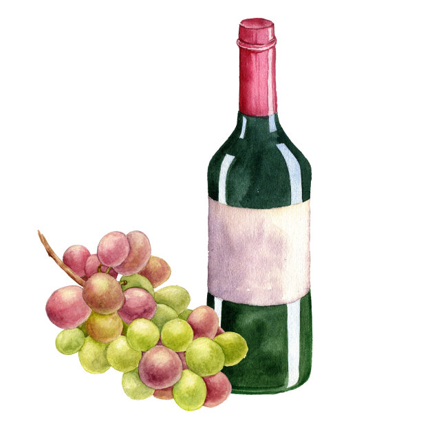 水彩画绿瓶图片下载