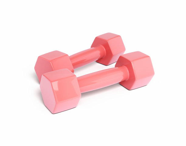 粉色塑料哑铃对象+阴影剪辑路径图片下载