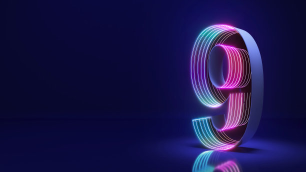 科幻风格的霓虹灯，深蓝色背景，3d渲染图片下载