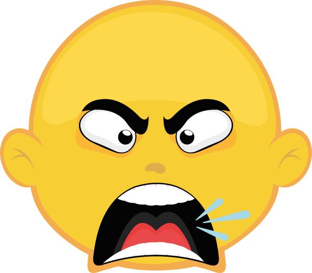 矢量表情符号黄色卡通人物喊嘴图片下载