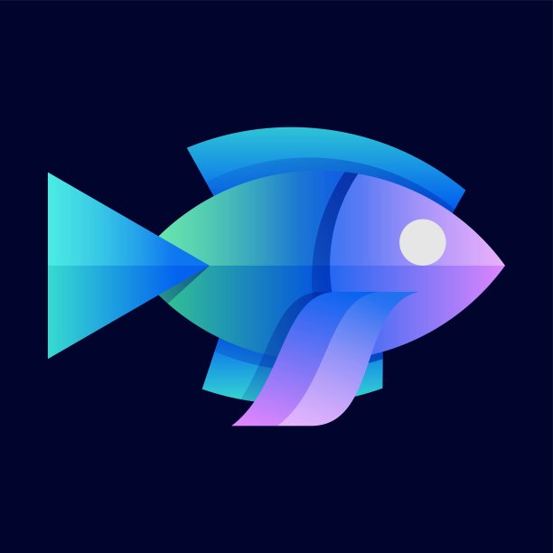 矢量插图鱼渐变彩色风格图片下载