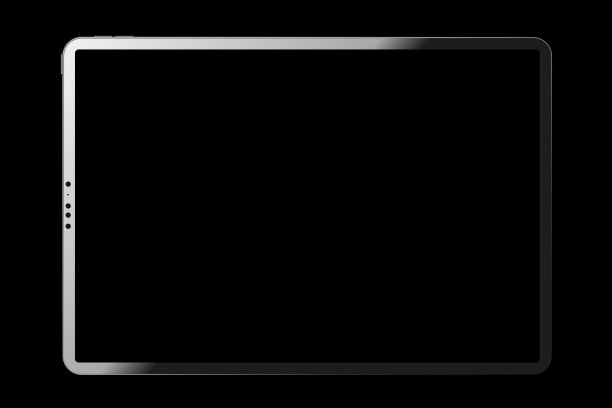黑色背景上的平板电脑图片下载