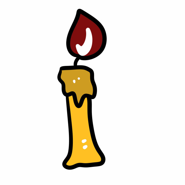 白色背景上的蜡烛卡通图片下载