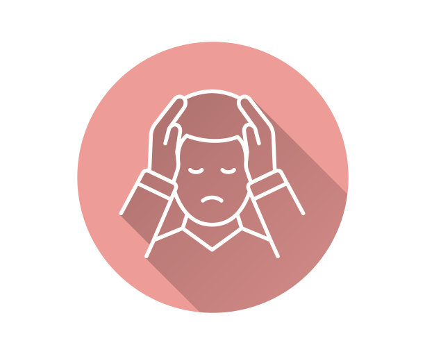 恐慌的图标。简单的插图与长阴影图形和网页设计。图片下载