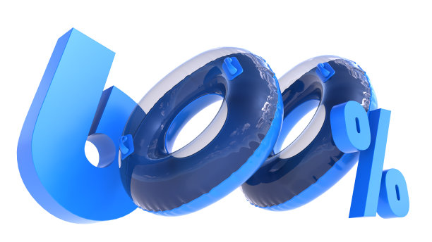 夏季大甩卖横幅，大甩卖特惠高达6折，6折与游泳圈隔离在白色上，图片下载