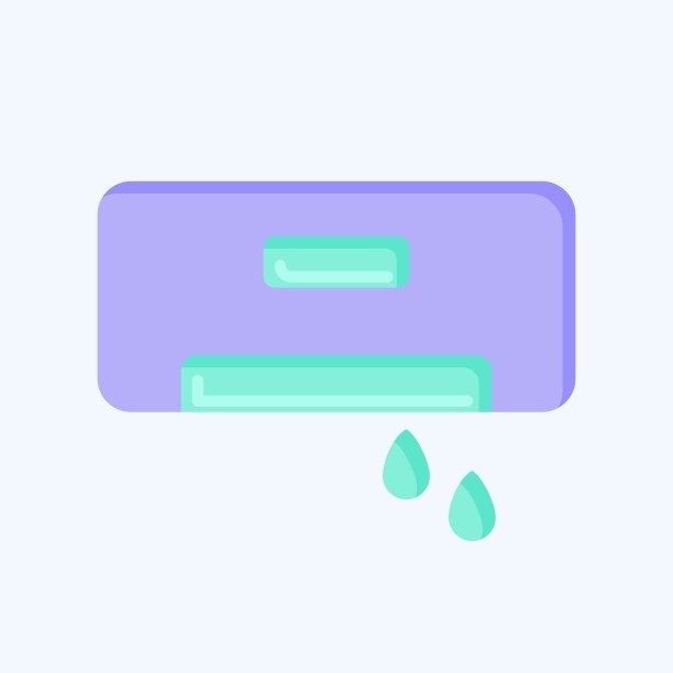 图标空调水。与空调有关的符号。平的风格。简单的设计可编辑。简单的说明图片下载