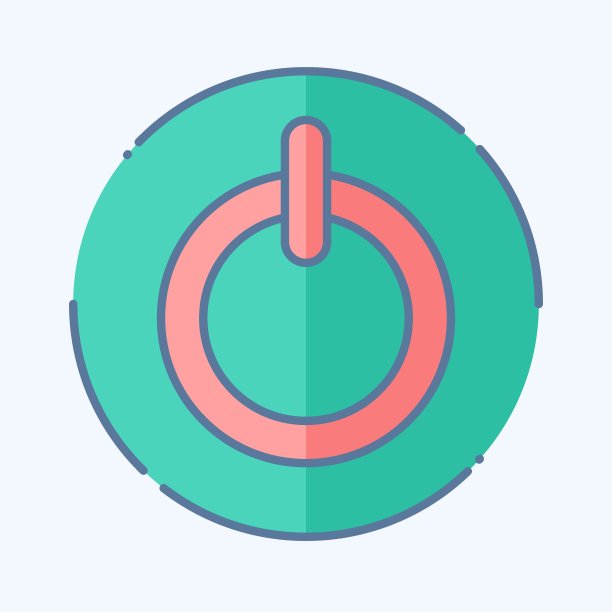 图标电源按钮。与空调有关的符号。涂鸦风格。简单的设计可编辑。简单的说明图片下载