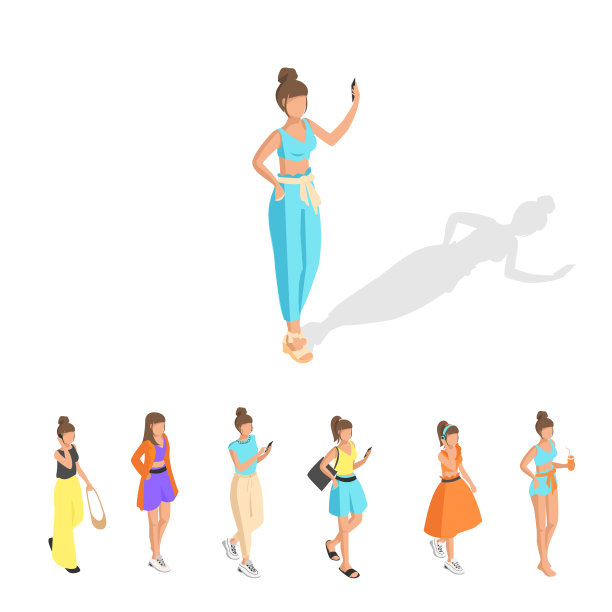 身材匀称的女人穿着不同的衣服和姿势图片下载