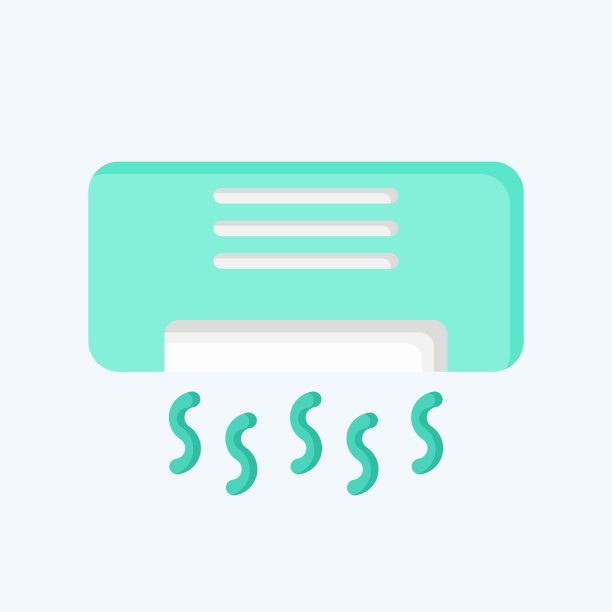 Icon空调。与空调有关的符号。平的风格。简单的设计可编辑。简单的说明图片下载