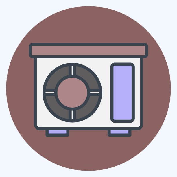 Icon户外单元。与空调有关的符号。颜色搭配风格。简单的设计可编辑。简单的说明图片下载