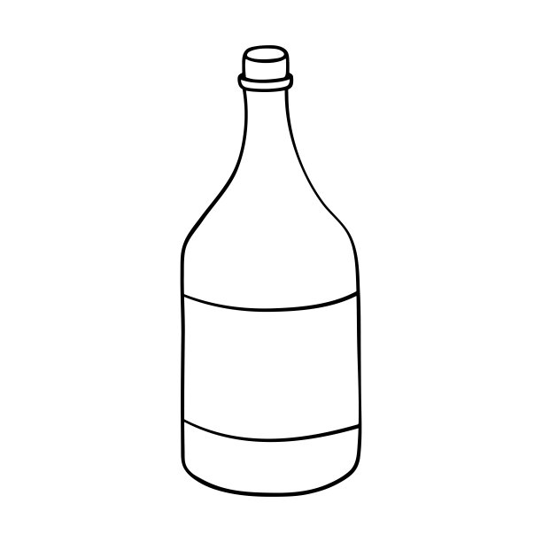 手绘酒精饮料瓶图片下载
