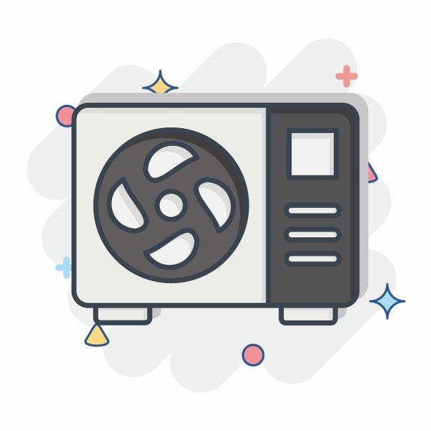 图标户外空气。与空调有关的符号。漫画风格。简单的设计可编辑。简单的说明图片下载