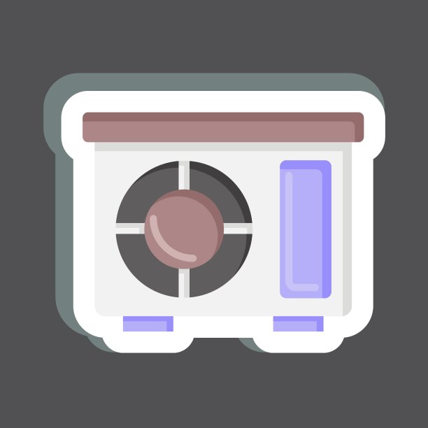 贴纸户外单元。与空调有关的符号。简单的设计可编辑。简单的说明图片下载