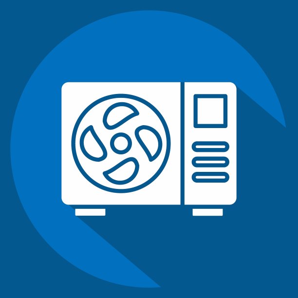 图标户外空气。与空调有关的符号。长影式。简单的设计可编辑。简单的说明图片下载