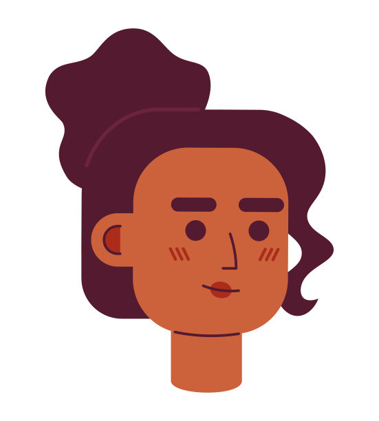 非裔美国女商人凌乱的发髻半平矢量字符头图片下载