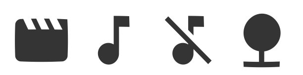 一组4个图标图像。细线图标的矢量插图。勾勒出孤立的标志。手机和网页。图片下载