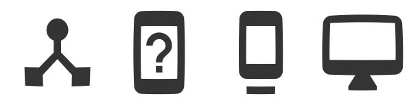 一组4个图标硬件。现代细线图标。简单的设置。线性符号集。图片下载