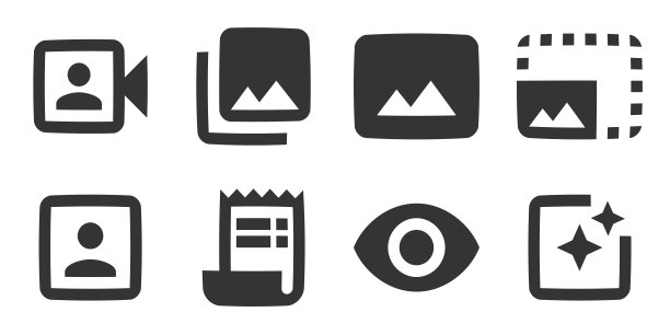 一组8个图标图像。一组矢量图标。款式时髦。手机和网页。图片下载