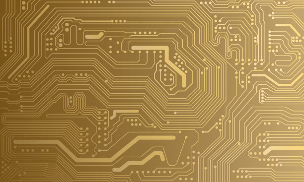 电路和技术的金色背景图片下载