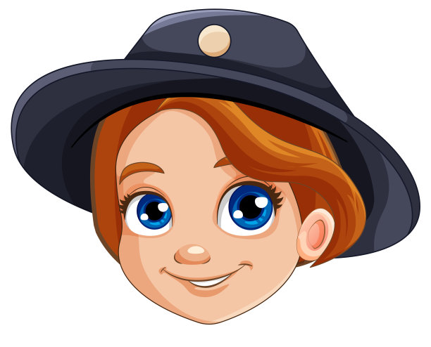 戴着帽子的短发女孩图片下载