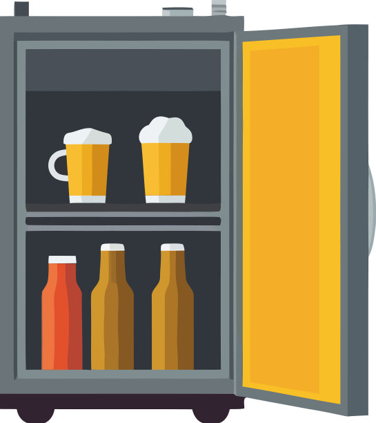 装有啤酒瓶的现代冰箱图片下载