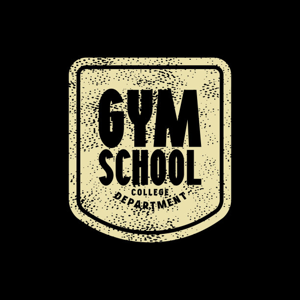 体育学校印刷标志贴纸和t恤图片下载