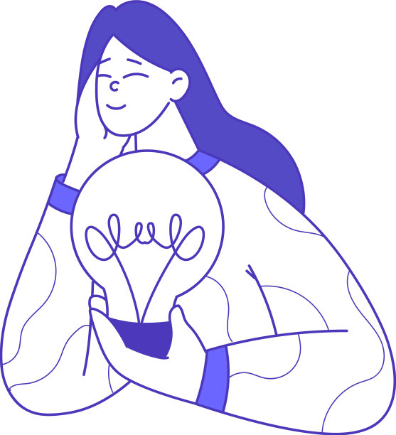 快乐的女人用电灯泡做商业营销图片下载