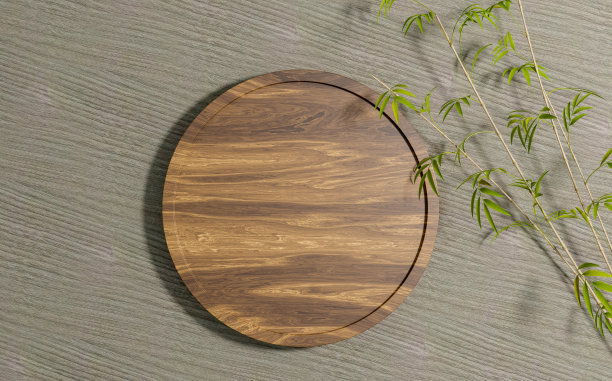 木制圆形讲台拍摄俯视图图片下载