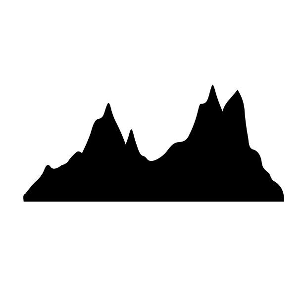 山图标简单的黑色形象图片下载