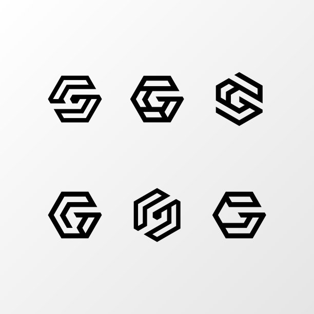 具有现代商业概念的标志系列图片下载