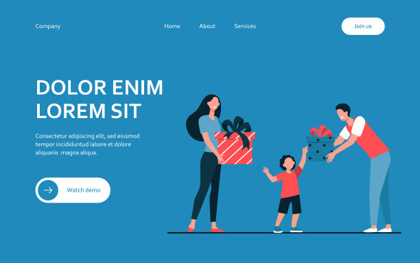 快乐的父母给儿子送礼物图片下载