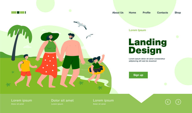 海滩上的幸福家庭图片下载