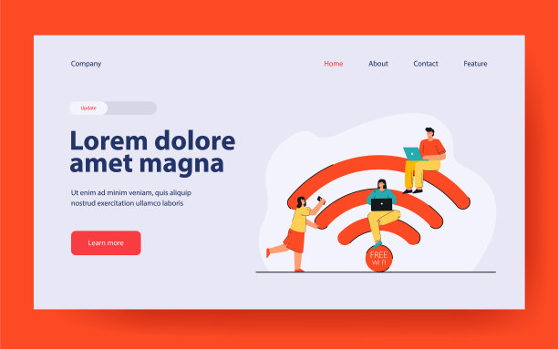 通过无线网络交流的小人图片下载