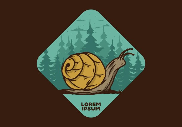 森林中的蜗牛爬行图图片下载