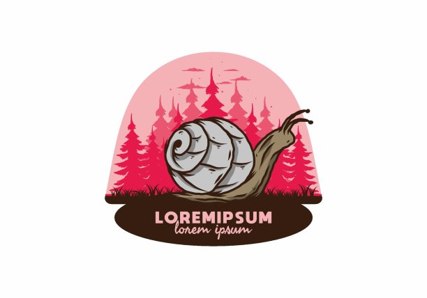 森林中的蜗牛爬行图图片下载