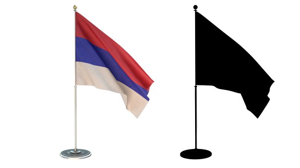 3D插画：桌面旗帜模型图片下载