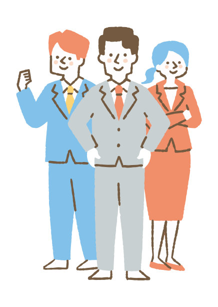 三名穿着西装的男女上班族图片下载