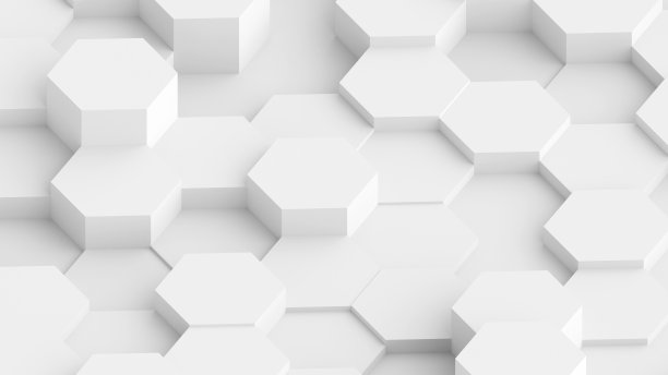 白色六边形几何背景，最小的蜂窝图案壁纸。图片下载