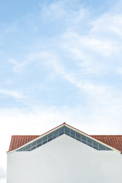 一个极简主义风格的几何建筑的一角图片下载