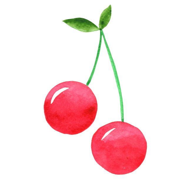 樱桃水彩插图装饰食品和农业概念。图片下载