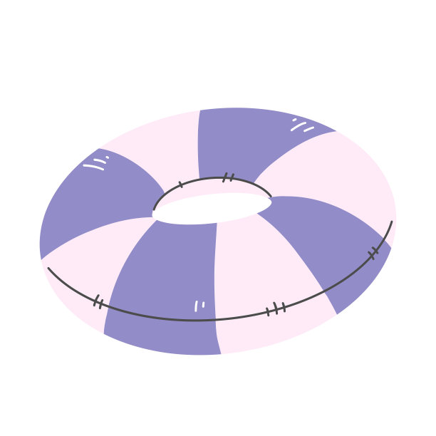 蓝色和白色的橡胶圈在卡通平面风格。孤立在白色插图上。图片下载