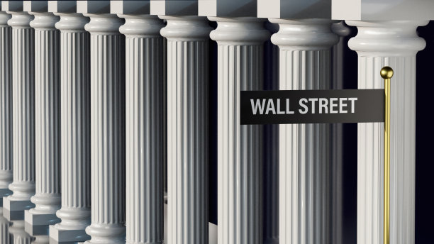 经典寺庙柱与路标的3D插图图片下载